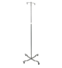 Drive, Economy Removable Top I. V. Pole, 2 Hook Top, Silver Vein