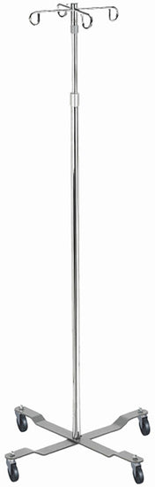 Drive, Economy Removable Top I. V. Pole, 4 Hook Top, Chrome