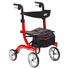 Drive, Nitro Euro Style Rollator Rolling Walker, Red