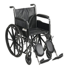 Drive, Silver Sport 2 Wheelchair, Detachable Full Arms, Elevating Leg Rests, 18