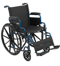 Drive, Blue Streak Wheelchair with Flip Back Desk Arms, Swing Away Footrests, 20" Seat
