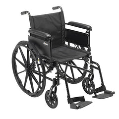 Drive, Cruiser X4 Lightweight Dual Axle Wheelchair with Adjustable Detachable Arms, Full Arms, Swing Away Footrests, 18