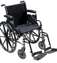 Drive, Cruiser III Light Weight Wheelchair with Flip Back Removable Arms, Desk Arms, Swing away Footrests, 20" Seat