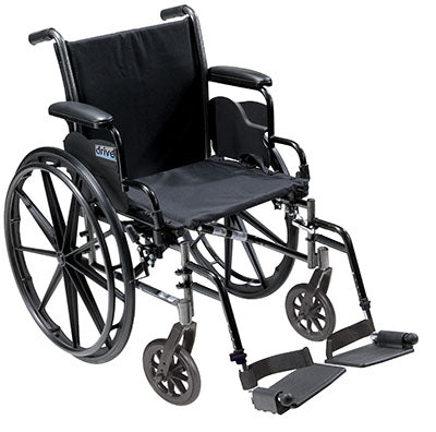 Drive, Cruiser III Light Weight Wheelchair with Flip Back Removable Arms, Desk Arms, Swing away Footrests, 20" Seat