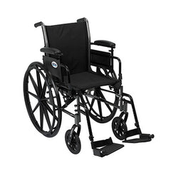 Drive, Cruiser III Light Weight Wheelchair with Flip Back Removable Arms, Adjustable Height Desk Arms, Swing away Footrests, 18