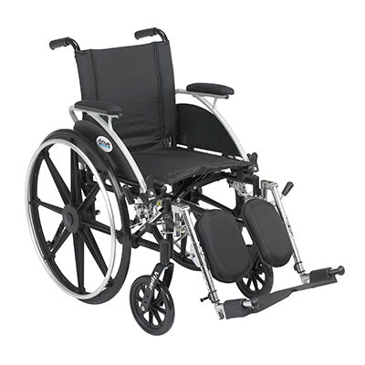 Drive, Viper Wheelchair with Flip Back Removable Arms, Desk Arms, Elevating Leg Rests, 14" Seat