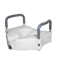 Drive, Elevated Raised Toilet Seat with Removable Padded Arms, Standard Seat
