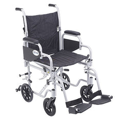 Drive, Poly Fly Light Weight Transport Chair Wheelchair with Swing away Footrests, 18