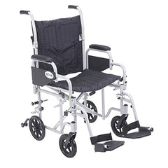 Drive, Poly Fly Light Weight Transport Chair Wheelchair with Swing away Footrests, 20
