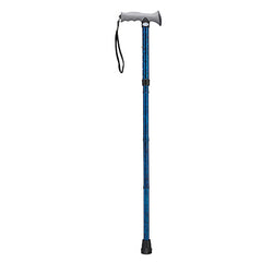 Drive, Adjustable Lightweight Folding Cane with Gel Hand Grip, Blue Crackle