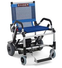 Zinger Folding Power Chair, Two-Handed Control, Blue