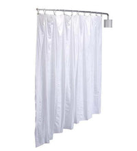 Wall Mount Privacy Screen with White Vinyl Curtain