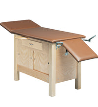 wooden exam table - enclosures, upholstered, 72" L x 24" W x 30" H, 3-section