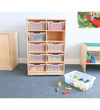 10 Cubby Mobile Tray Storage Cabinet