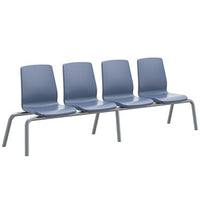 Structured Seating, 1 Seat, No Arms, Bolt Down, Blue Grey