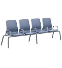 Structured Seating 2 Seats Arms/Dividers, Glides, Blue Grey