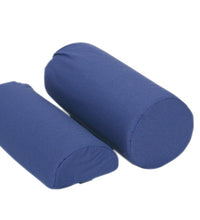 Roll Pillow - Full Round, with removable navy blue cotton/poly cover, 10.75" x 4.75"