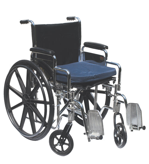 Wheelchair cushion with removable cover, gel, 16"x20"x2" navy color