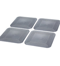 Dycem non-slip square coasters, set of 4, silver