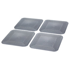 Dycem non-slip square coasters, set of 4, silver