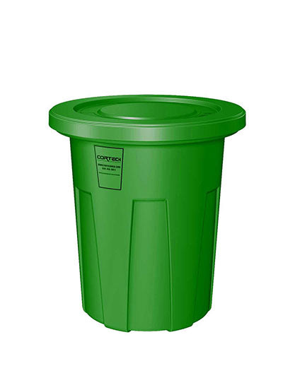 Food Grade Receptacle w/Lid, Green, 35 gal