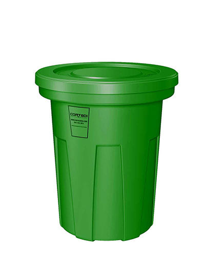 Food Grade Receptacle w/Lid, Green, 40 gal