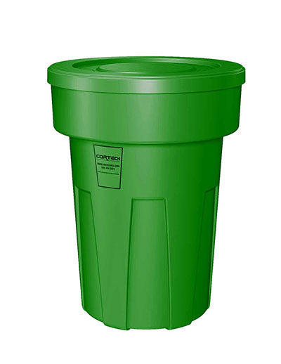 Food Grade Receptacle w/Lid, Green, 50 gal