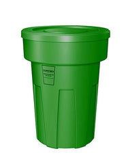 Food Grade Receptacle w/Lid, Green, 50 gal