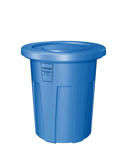 Food Grade Receptacle w/Lid, Blue, 35 gal