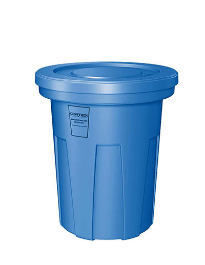 Food Grade Receptacle w/Lid, Blue, 40 gal