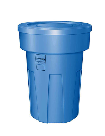 Food Grade Receptacle w/Lid, Blue, 50 gal