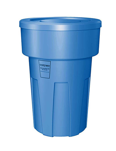 Food Grade Receptacle w/Lid, Blue, 55 gal