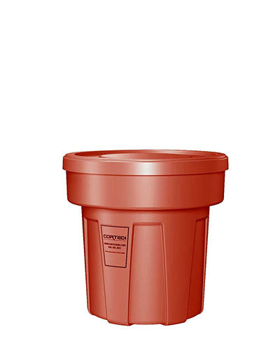 Food Grade Receptacle w/Lid, Red, 25 gal