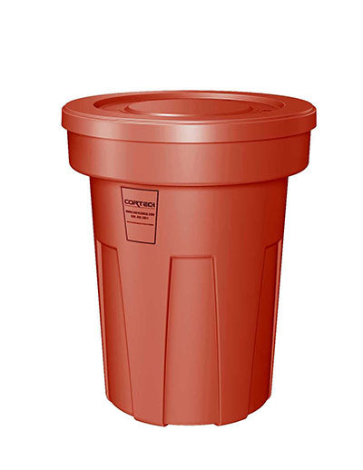 Food Grade Receptacle w/Lid, Red, 45 gal