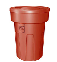 Food Grade Receptacle w/Lid, Red, 50 gal