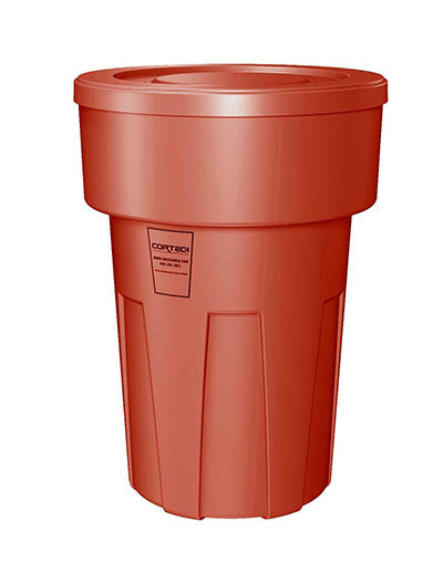 Food Grade Receptacle w/Lid, Red, 55 gal