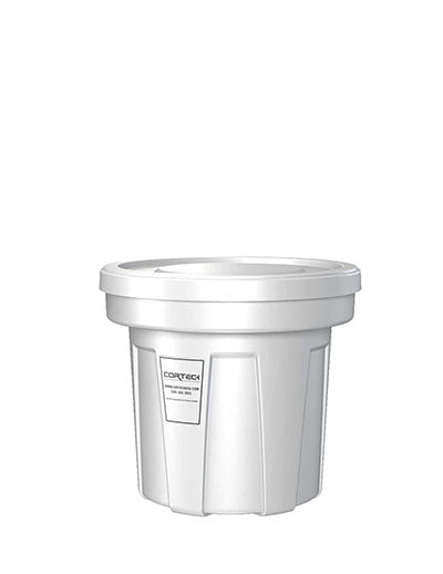 Food Grade Receptacle w/Lid, White, 22 gal