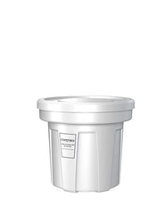 Food Grade Receptacle w/Lid, White, 22 gal