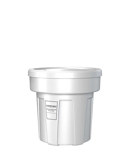 Food Grade Receptacle w/Lid, White, 25 gal