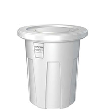 Food Grade Receptacle w/Lid, White, 35 gal