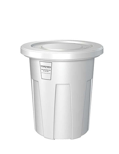 Food Grade Receptacle w/Lid, White, 35 gal