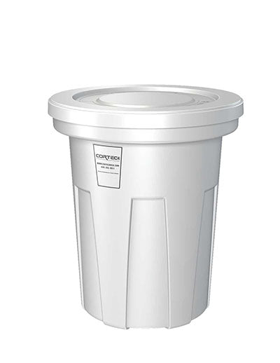 Food Grade Receptacle w/Lid, White, 40 gal