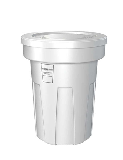 Food Grade Receptacle w/Lid, White, 45 gal