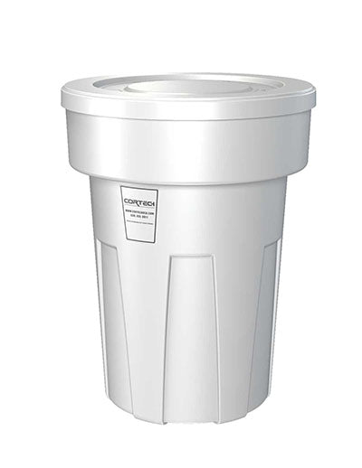 Food Grade Receptacle w/Lid, White, 50 gal