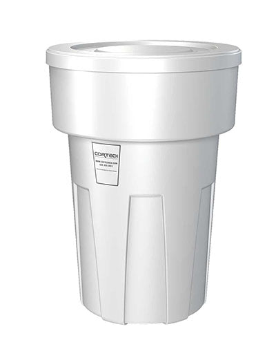 Food Grade Receptacle w/Lid, White, 55 gal