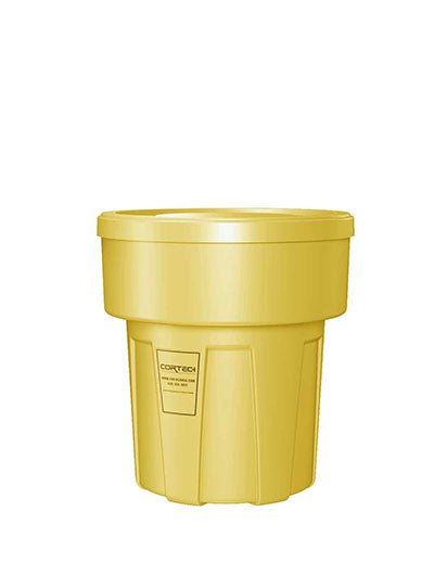 Food Grade Receptacle w/Lid, Yellow, 30 gal