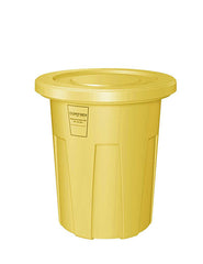 Food Grade Receptacle w/Lid, Yellow, 35 gal