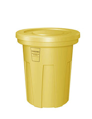 Food Grade Receptacle w/Lid, Yellow, 40 gal