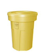 Food Grade Receptacle w/Lid, Yellow, 45 gal