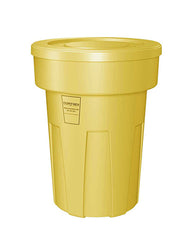 Food Grade Receptacle w/Lid, Yellow, 50 gal